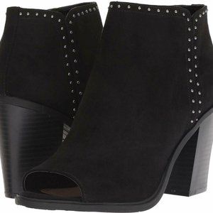 SALE ** ESPIRIT BLACK NATALEE OPEN TOED BOOTIES W/ STUDS